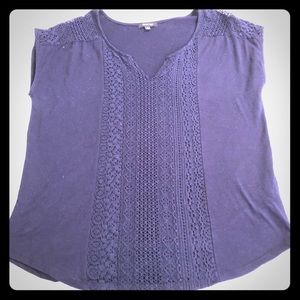 Navy Capped Sleeve Top